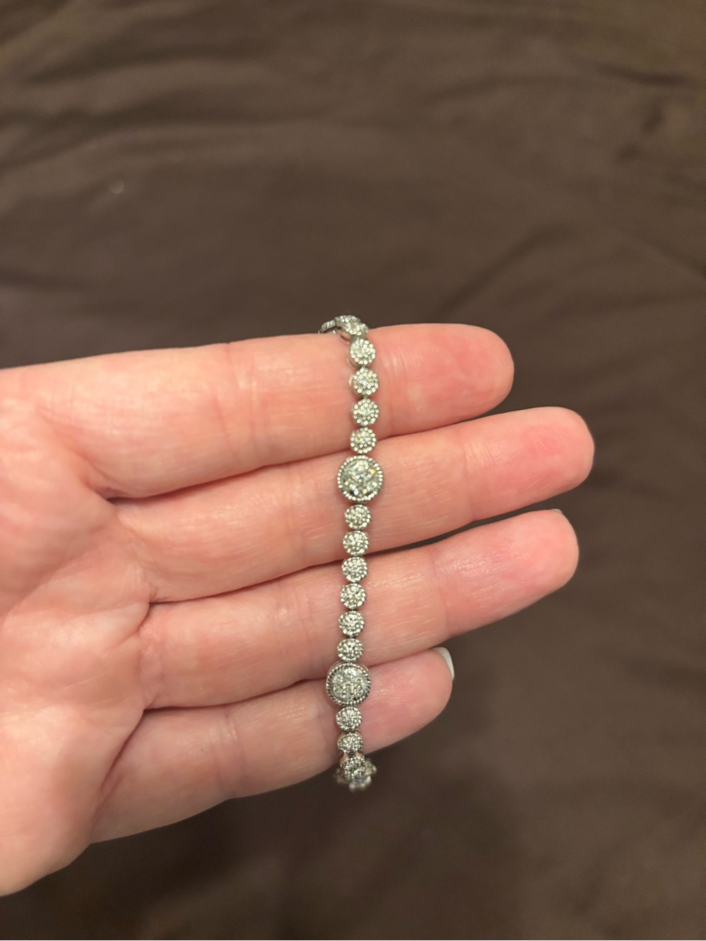 14k white gold diamond tennis bracelet